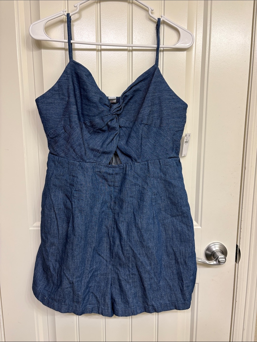 Old Navy Dark Blue Denim Romper with Twist Front